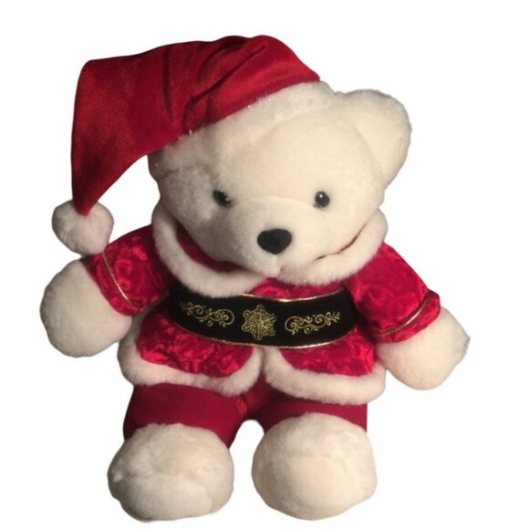 Holiday Christmas Teddy Bear with Santa Hat TB Trading Co 2000 - Picture 1 of 7